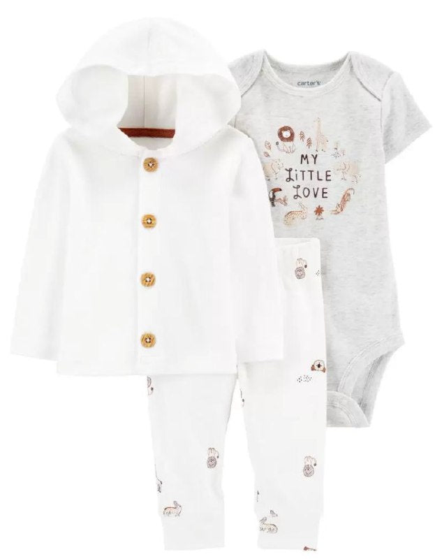 Set de tres piezas para niña blanco colibri marca carters