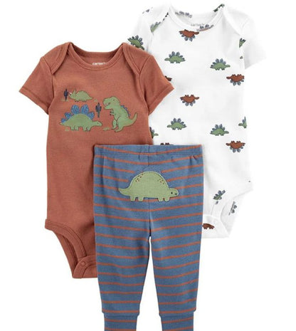 Traje 3 piezas marca carters para niño dinosaurio