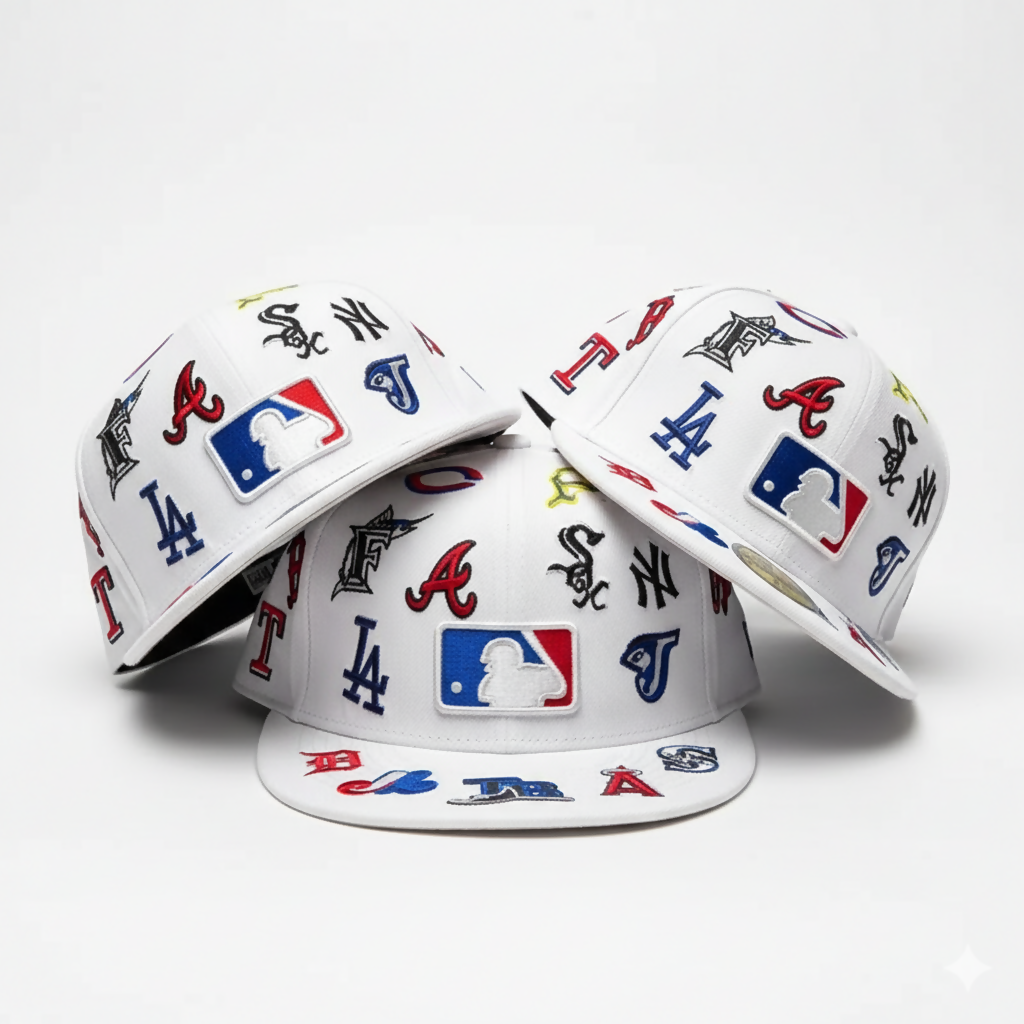 Gorra MLB Teams Patch Logos All‑Over White 59FIFTY