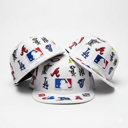 Gorra MLB Teams Patch Logos All‑Over White 59FIFTY