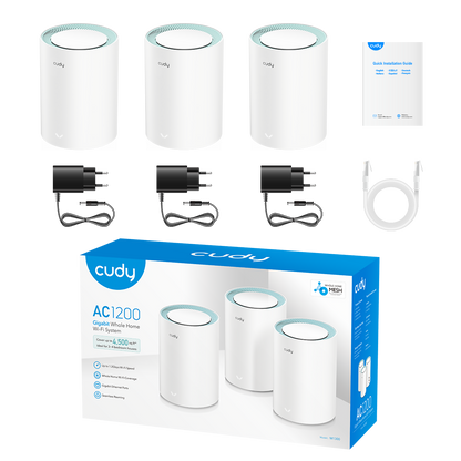 6971690792817_2 AC1200 Gigabit Mesh Wi-Fi System 3pack