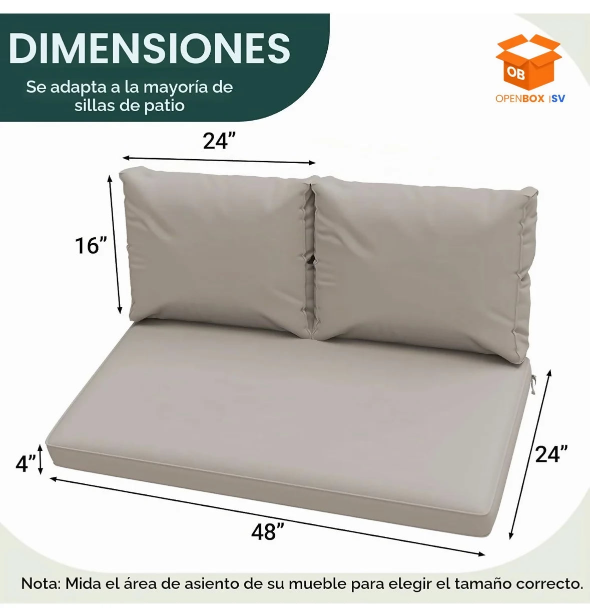 SET DE COJINES PARA SOFÁ EXTERIOR BEIGE
