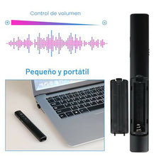 Control Remoto Inalámbrico para Presentaciones — Clicker con Puntero Láser Rojo, Hipervínculo y Control de Volumen