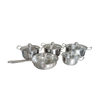 SET DE OLLAS Y SARTEN ACERO INOXIDABLE 10 PIEZAS