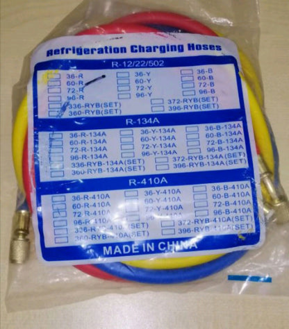 Kit de 3 piezas de mangueras para manómetro de aire acondicionado para R410a con rosca de ¼