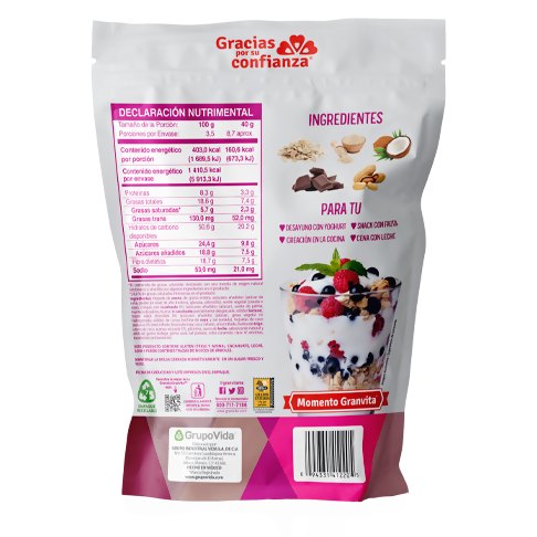 GRANOLAS - Granola Gourmet (Chocolate, Coco & Quinua) 350g (GRANVITA)