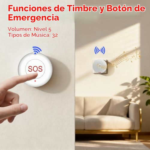 Botón de Llamada WiFi Hapippofa para Cuidadores