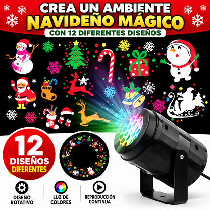 Proyector de figuras navideñas