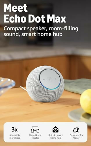 Amazon Echo Dot Max - Bocina Inteligente Alexa, Sonido Envolvente, Hub Hogar Inteligente