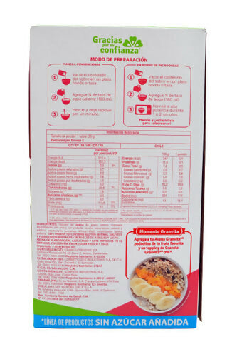 AVENA INSTANTANEA 0% SIN AZUCAR - Manzana con canela caja 280g - 8 sobres de 35 grs c/u (GRANVITA)