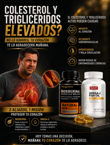 COLESTEROL Y TRIGLICÉRIDOS: Omega 3 más Berberina