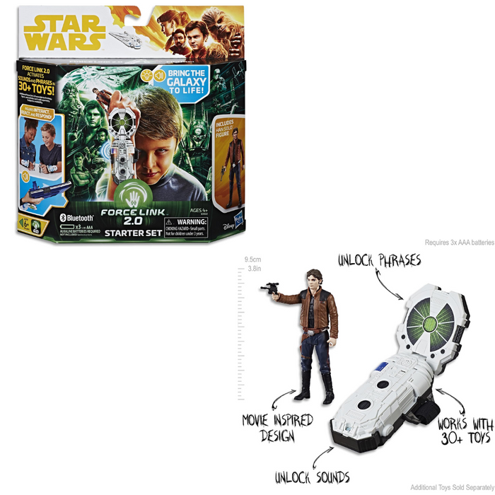 Star Wars Force Link 2.0 Starter Set y Han Solo figura Hasbro (Luces y Sonido).