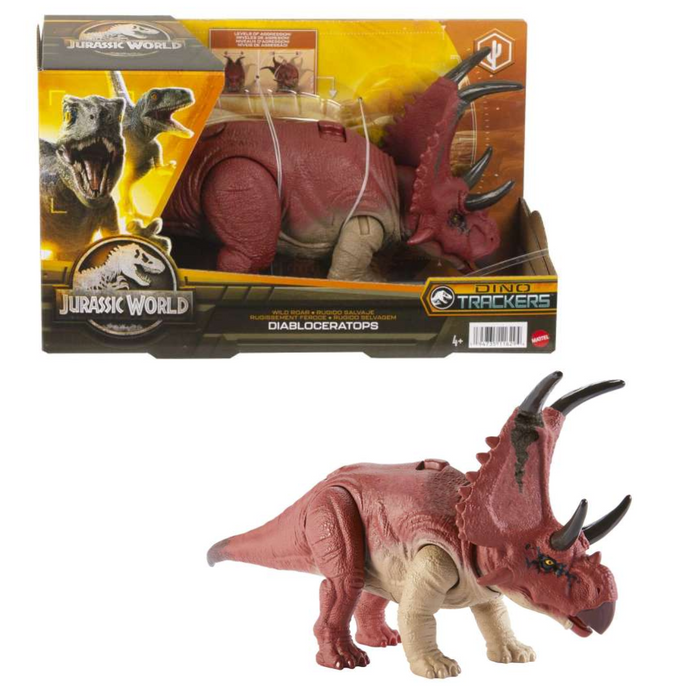 Jurassic World Dominion Wild Roar Diabloceratops (Sonido y acción de ataque).