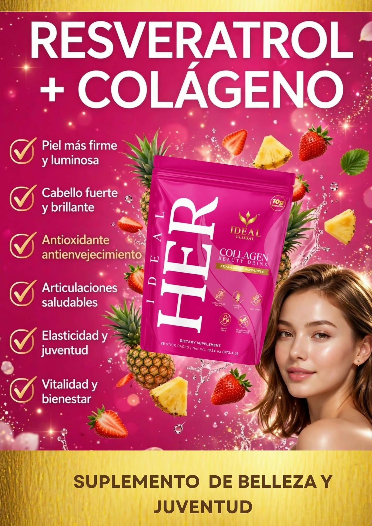 IDEAL HER SUPLEMENTO DE COLAGENO + RESVERATROL