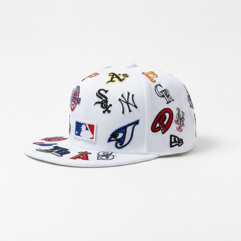 Gorra MLB Teams Patch Logos All‑Over White 59FIFTY