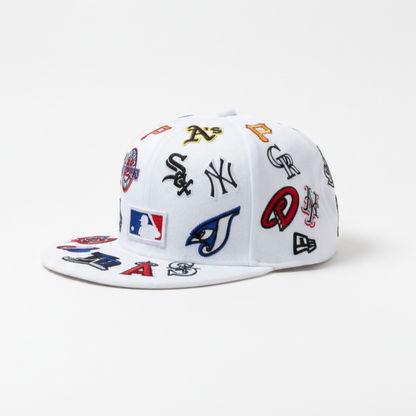 Gorra MLB Teams Patch Logos All‑Over White 59FIFTY