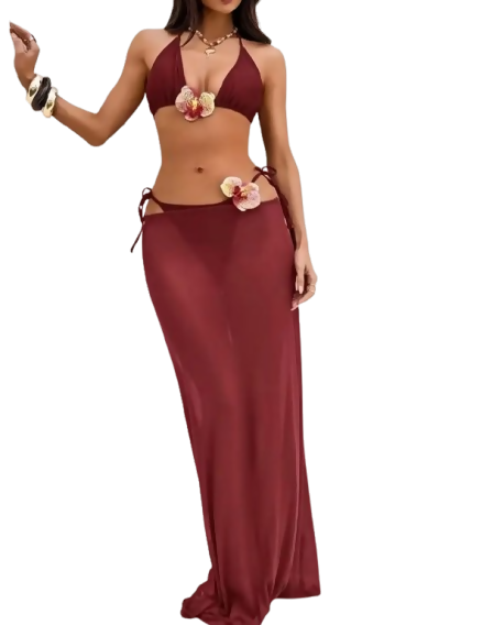 Traje de Baño Color Vino