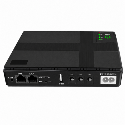 Mini UPS 18W para Router, Módem y Cámaras POE | Batería 10,400mAh | Salidas 5V, 9V, 12V y POE 24V
