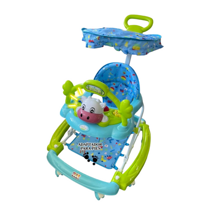 Andadera 2 en 1 con techo para bebé