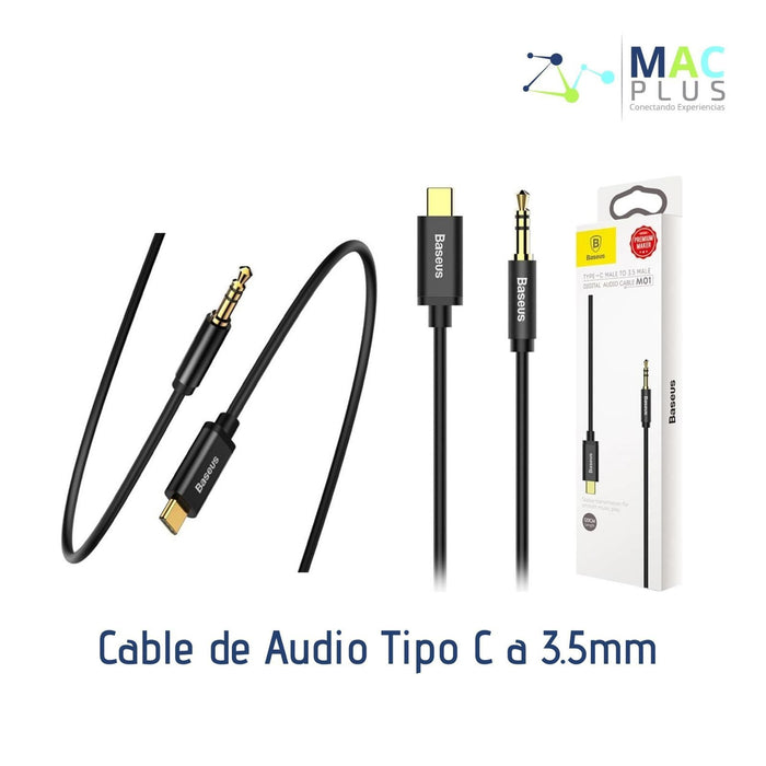 Cable de audio tipo C a espiga 3.5 mm.