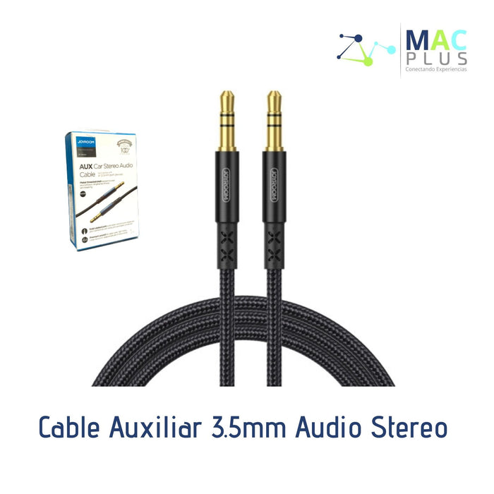 Cable auxiliar 3.5 mm audio estéreo.