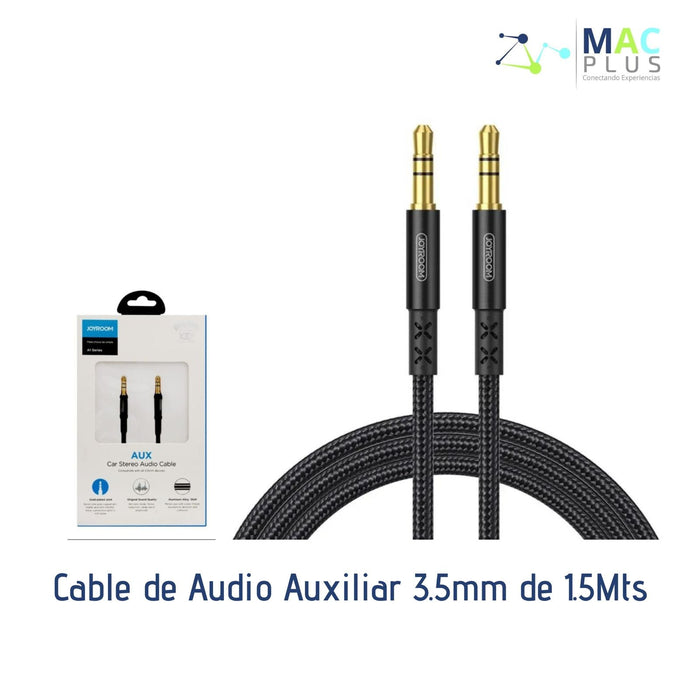 Cable de audio auxiliar 3.5 mm de 1.5 mts.