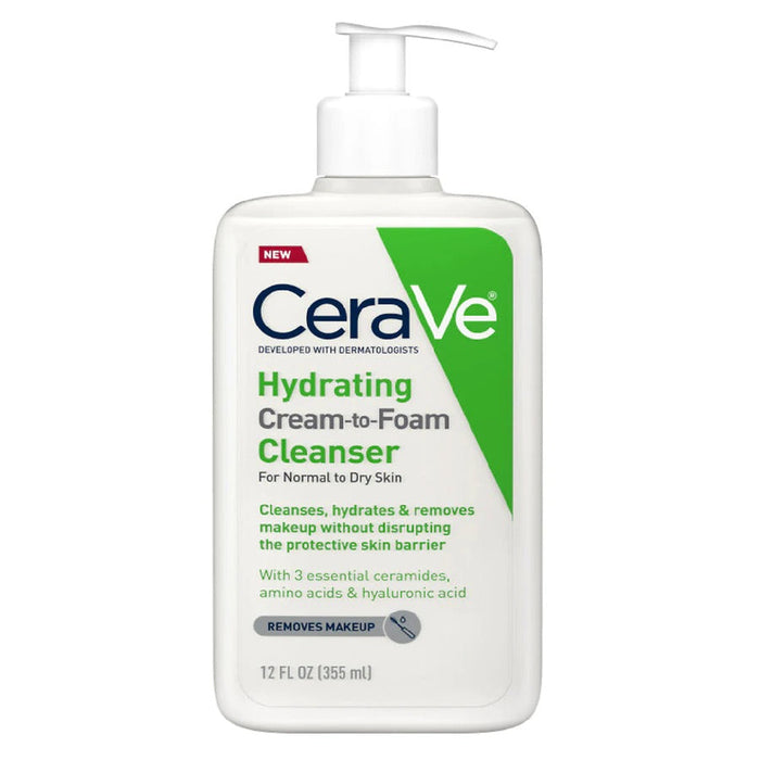 CeraVe Hydrating Cream-to-Foam Face Cleanser 12 Oz.