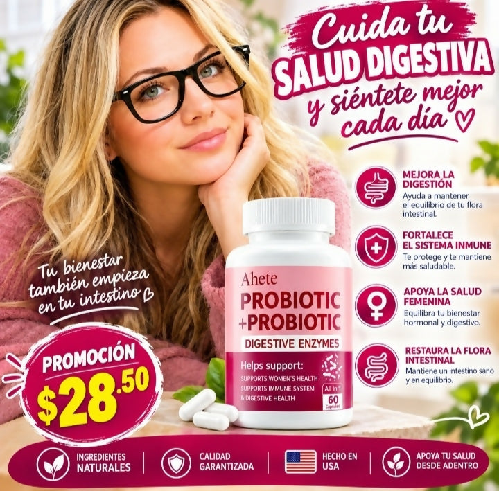 PROBIOTIC + DIGESTIVE ENZYMES DE AHETE