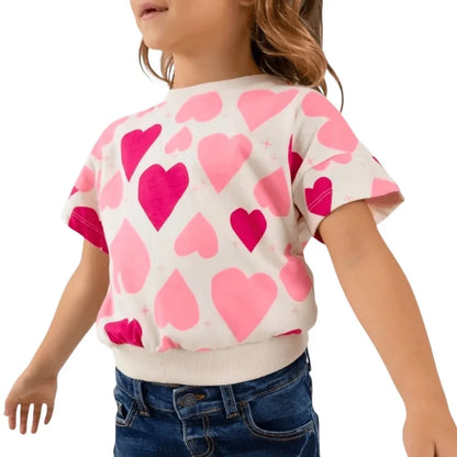 Blusa con estampado de corazones