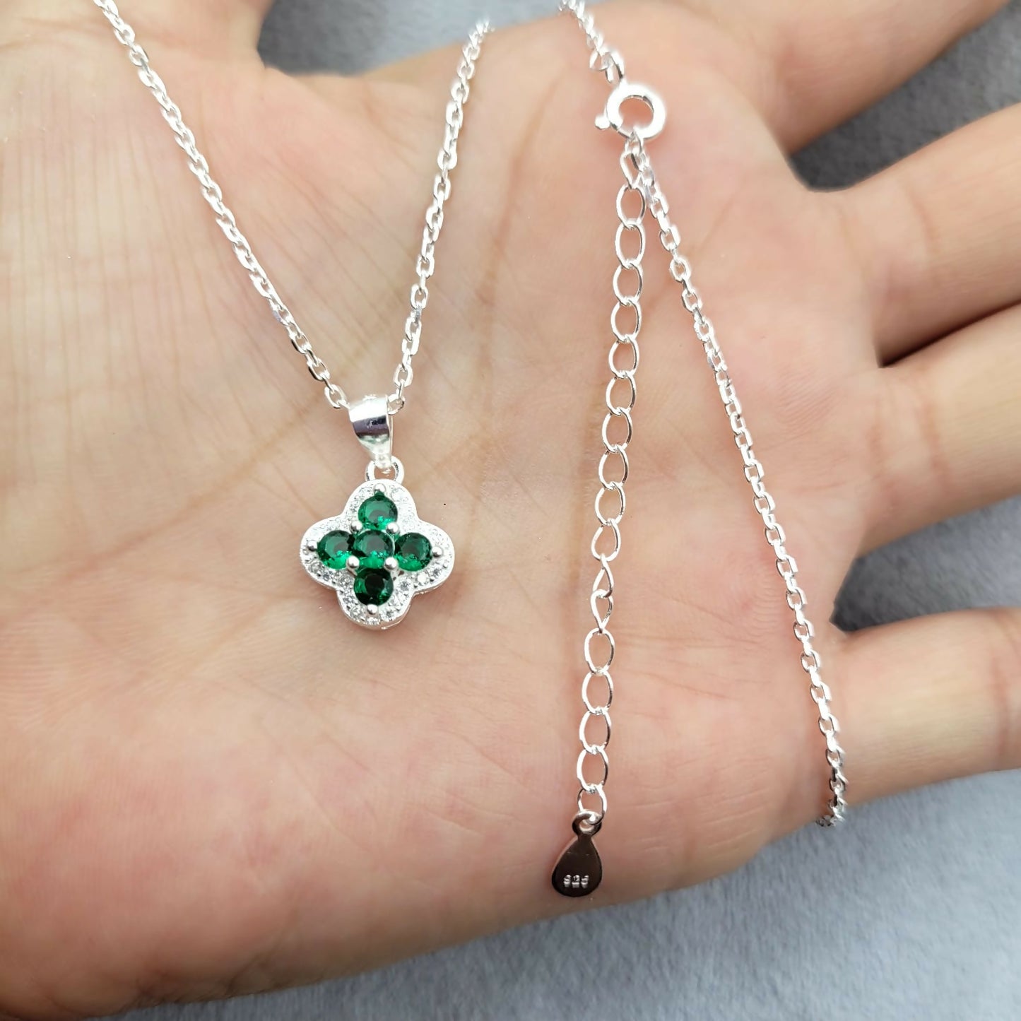 Cadena mas dije Trebol plata 925