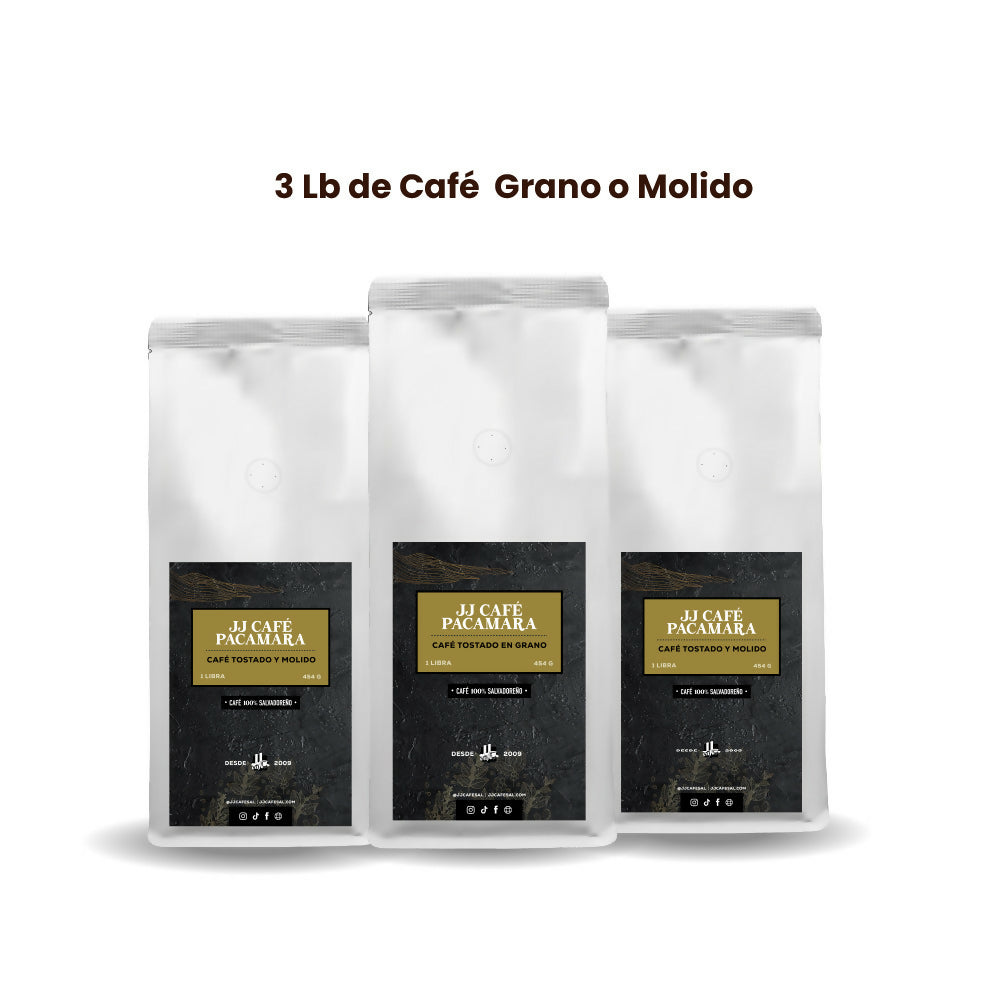 Café Pacamara en grano o molido combo de 3 Lb