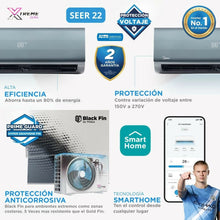 Aire Acondicionado Inverter Black Fin WiFi SEER 22 12,000 BTU 220V Midea
