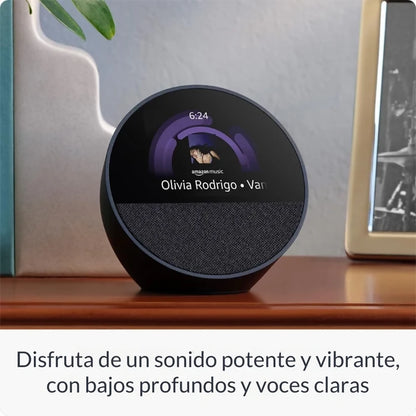Echo Spot 2024 - Despertador Inteligente con Alexa y Sonido Vibrante