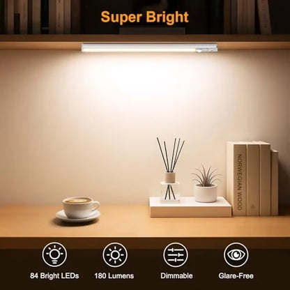 Luces LED Bajo Gabinete 10.2" Recargables - Pack 2, Sensor de Movimiento, 3 Colores, 5 Brillos