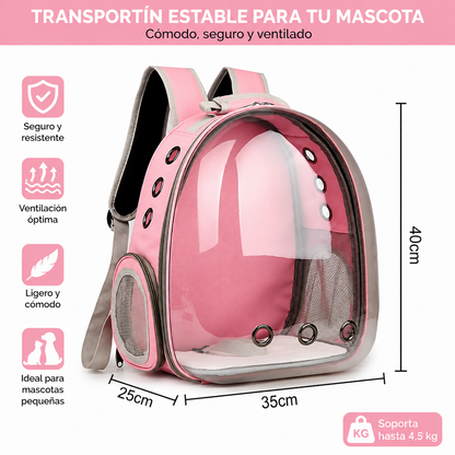 Transportador de mascotas tipo mochila