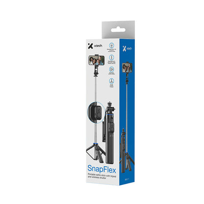 Xtech selfie stick 4.3 ft ex tripod and wlss shutterXSS-211