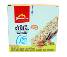 BARRAS DE CEREAL 0% SIN AZUCAR - Vainilla con almendras 132g