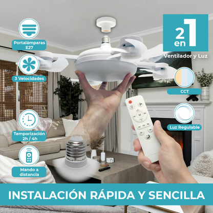 Ventilador LED tipo dron 60 W E27