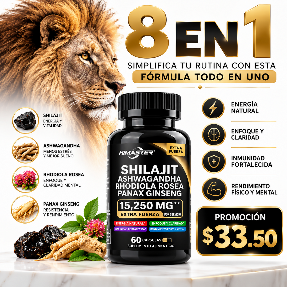 SHILAJIT 15,250 MG / 60 Cápsulas 💊