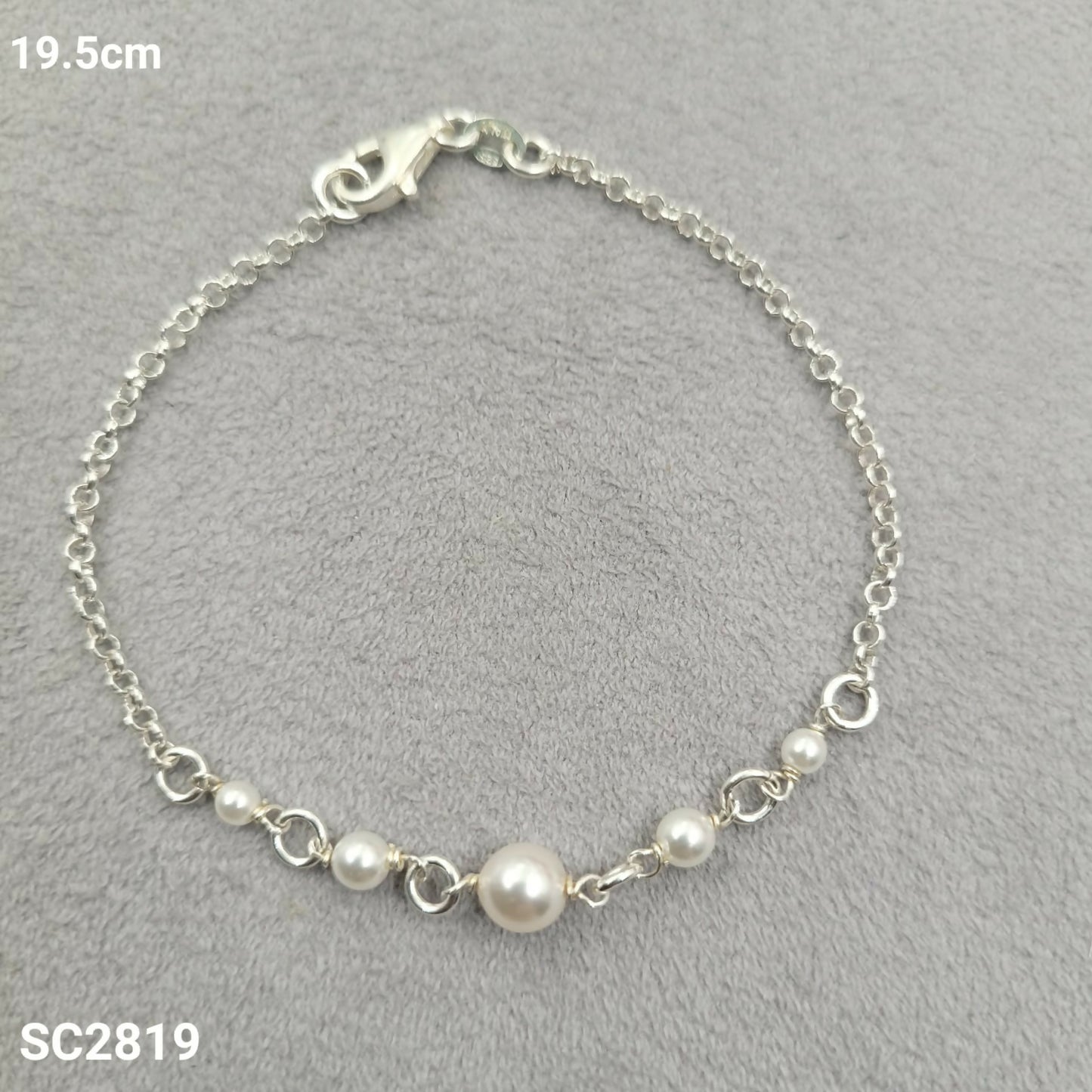 Pulsera Con Perlas Plata 925