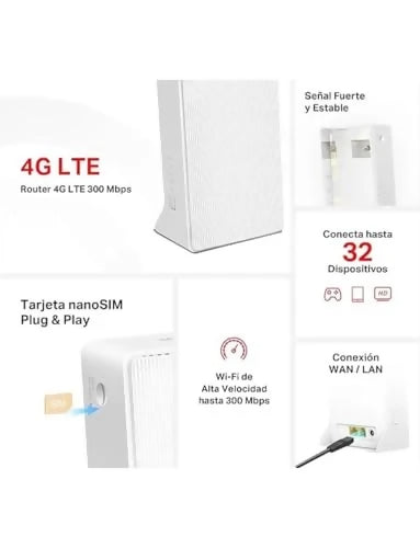 Router 4G LTE con SIM Mercusys MB110-4G WiFi 300Mbps