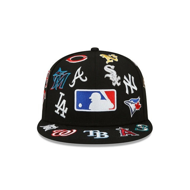 Gorra MLB Teams Patch Logos All‑Over Black 59FIFTY