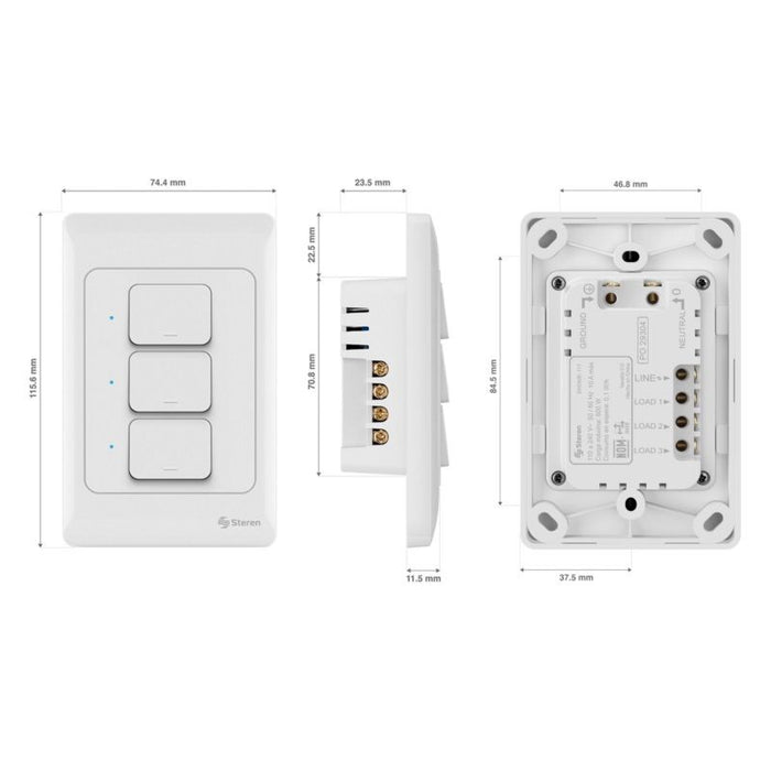 TRIPLE APAGADOR WI-FI DE PARED