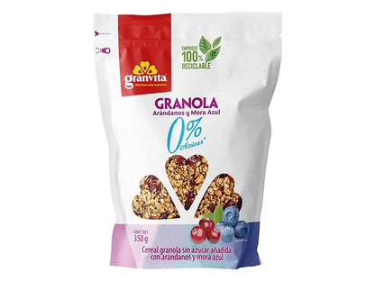 GRANOLAS - 0% azúcar con Arándanos y Mora Azul - Bolsa 350g (GRANVITA)