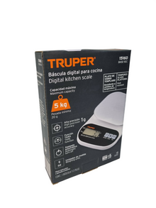 BASCULA DIGITAL 5KG PARA COCINA CON PLATO DE VIDIRIO