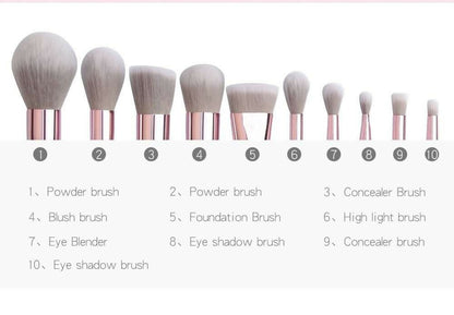 Set de 10 brochas de Maquillaje Golden Rose Luxury