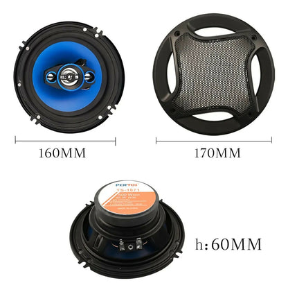 Parlantes para Carro PERVOI CTC-1671 6.5" 3 Vías 500W Máx. 40W RMS 4 Ohm