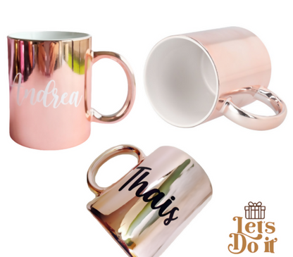taza rose gold set