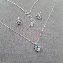 Cadena mas dije y aretes Circón, Plata 925