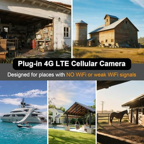 HOSAFE Cámara de Seguridad 4G LTE Sin WiFi